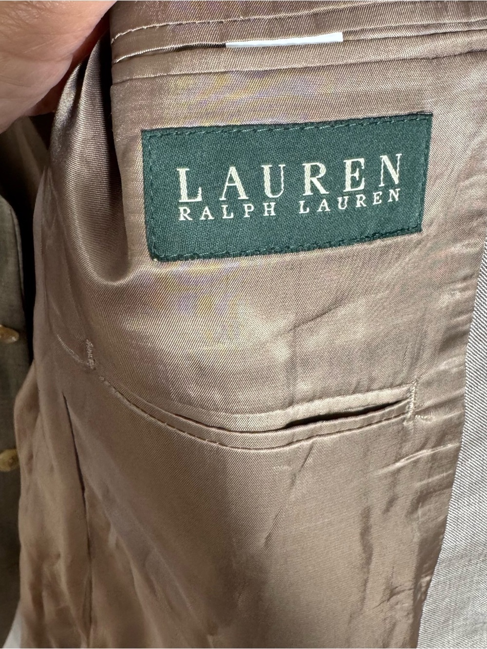 Lauren Ralph Lauren 100% Wool Blazer Sport Coat 44L Brown Tailored Jacket - Picture 4 of 8